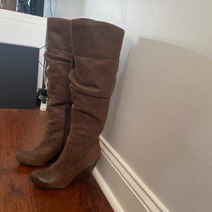 Jessica Simpson Knee High Brown Wedge Boots